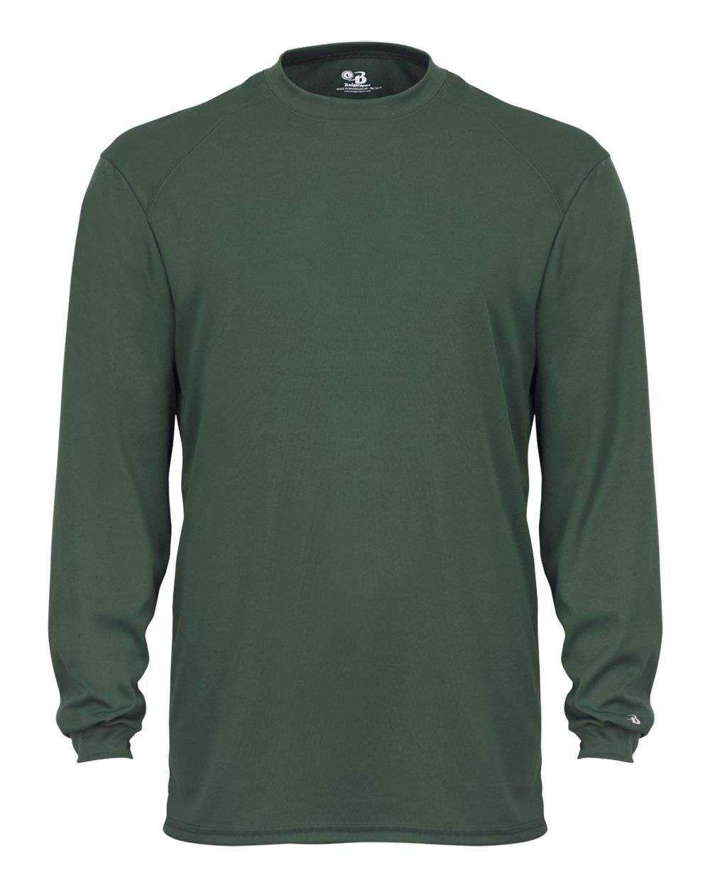 Badger Sport 2104 Youth B-Core Long Sleeve Tee - Forest - HIT a Double - 1