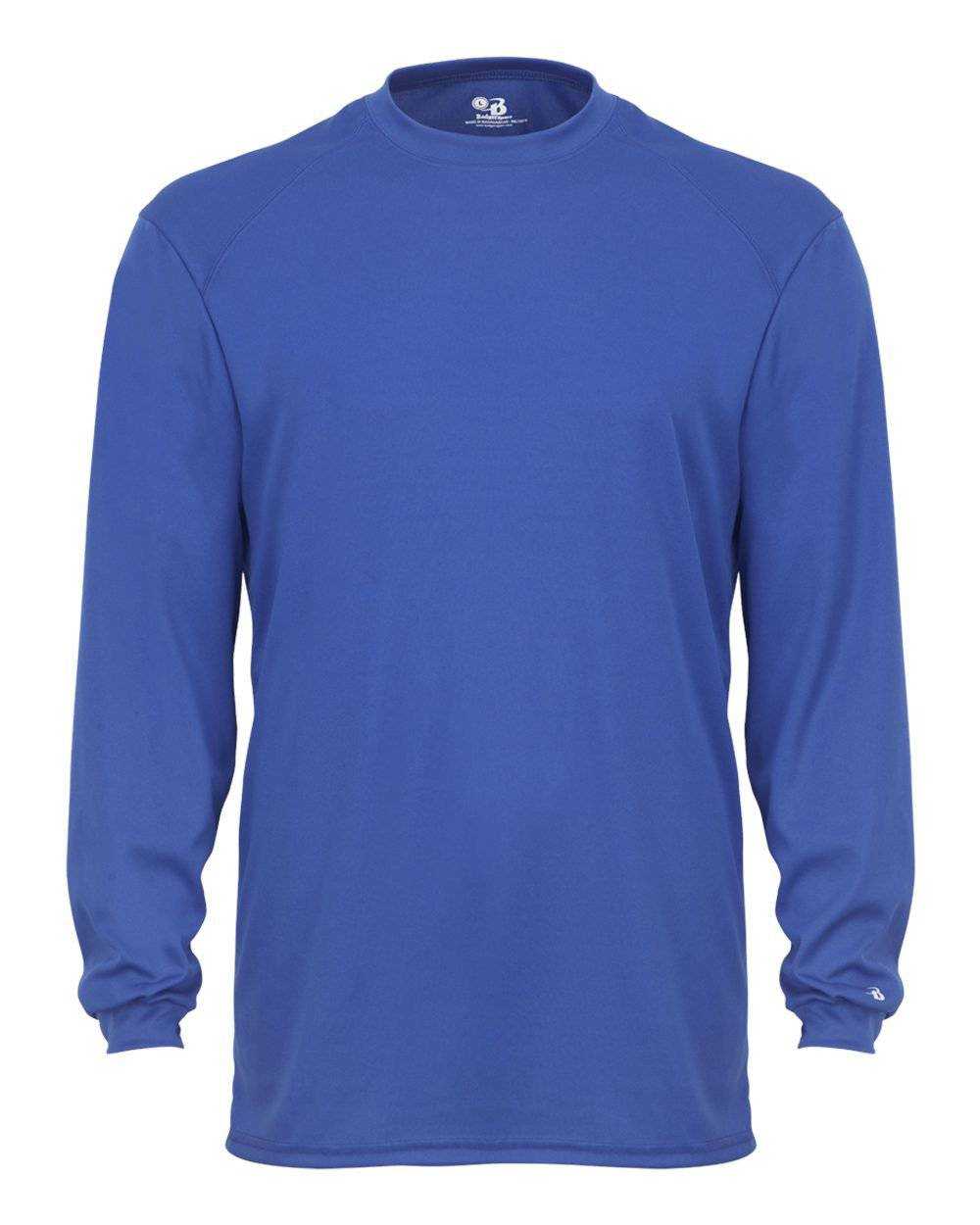 Badger Sport 2104 Youth B-Core Long Sleeve Tee - Royal - HIT a Double - 1