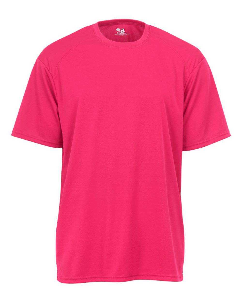 Badger Sport 2120 Youth B-Core Tee - Hot Pink - HIT a Double - 1