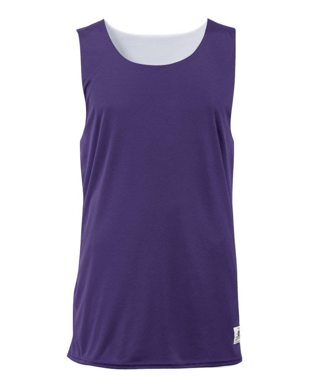 Badger Sport 2129 Youth B-Dry Reversible Tank - Purple White - HIT a Double - 1