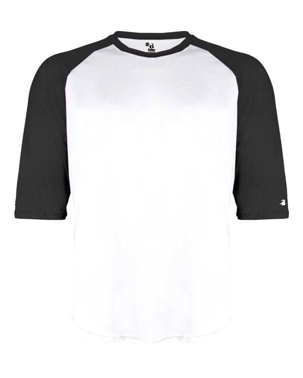 Badger Sport 2133 B-Baseball Youth Undershirt - White Black - HIT a Double - 1