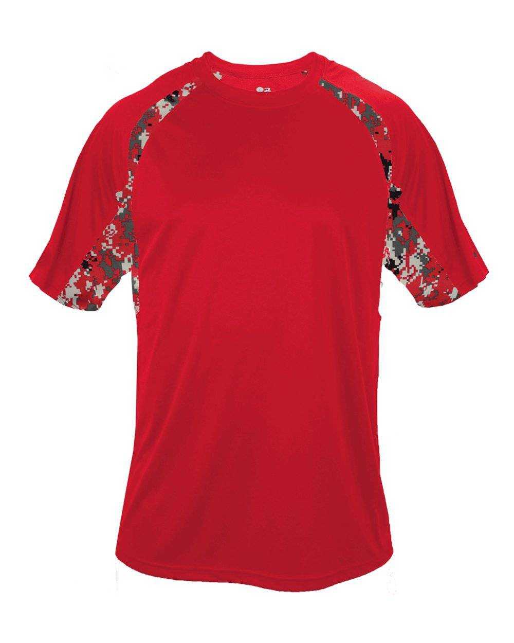 Badger Sport 2140 Digital Hook Youth Tee - Red Red Digital - HIT a Double - 1