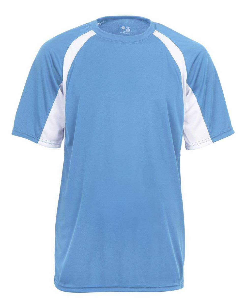 Badger Sport 2144 Youth Hook Tee - Columbia Blue White - HIT a Double - 1