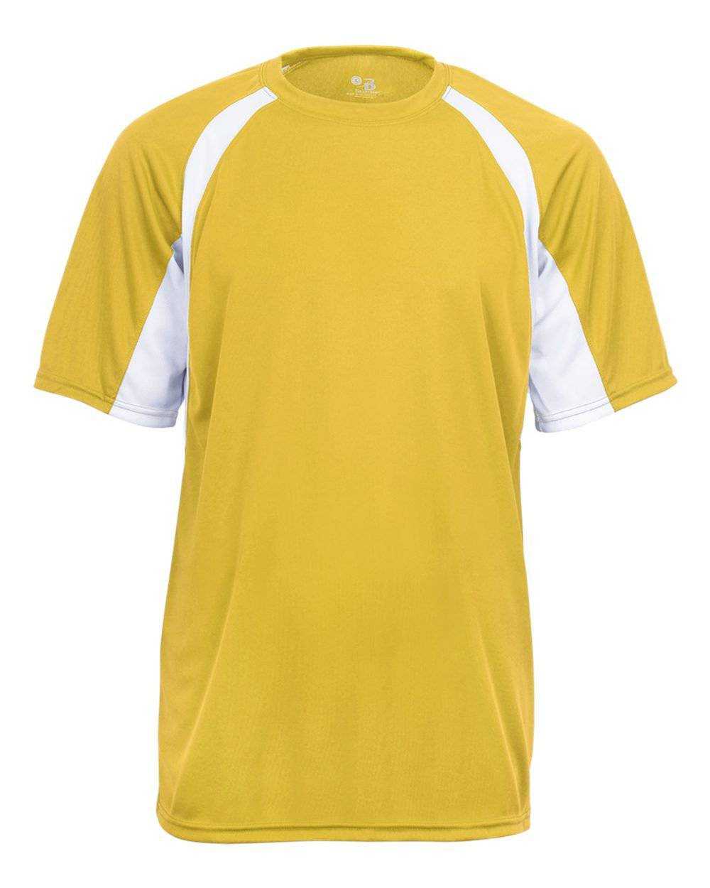 Badger Sport 2144 Youth Hook Tee - Gold White - HIT a Double - 1