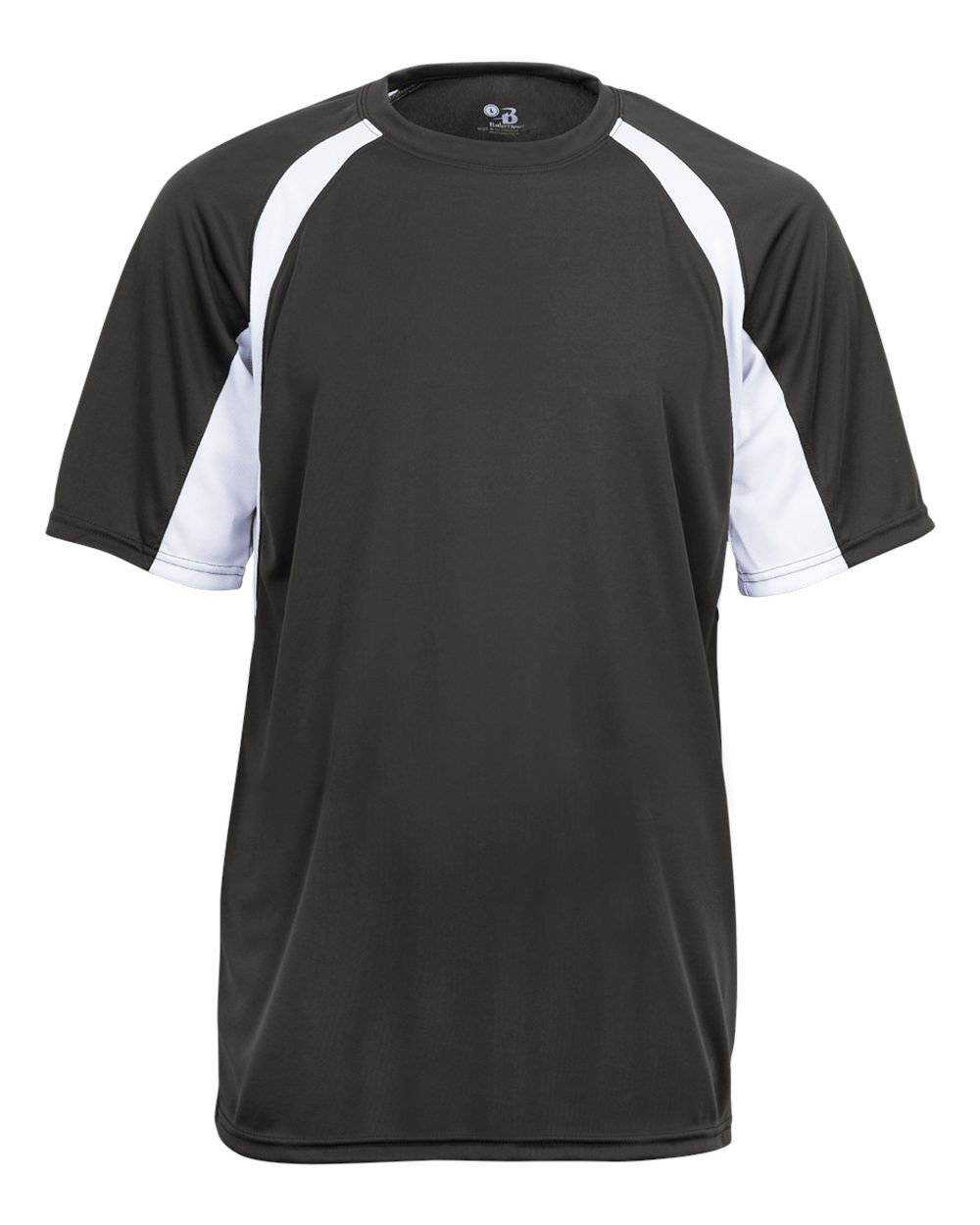 Badger Sport 2144 Youth Hook Tee - Graphite White - HIT a Double - 1