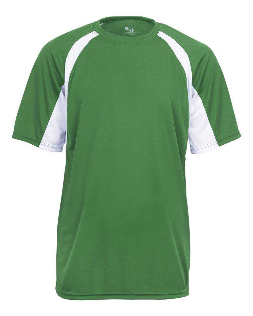 Badger Sport 2144 Youth Hook Tee - Kelly White - HIT a Double - 1