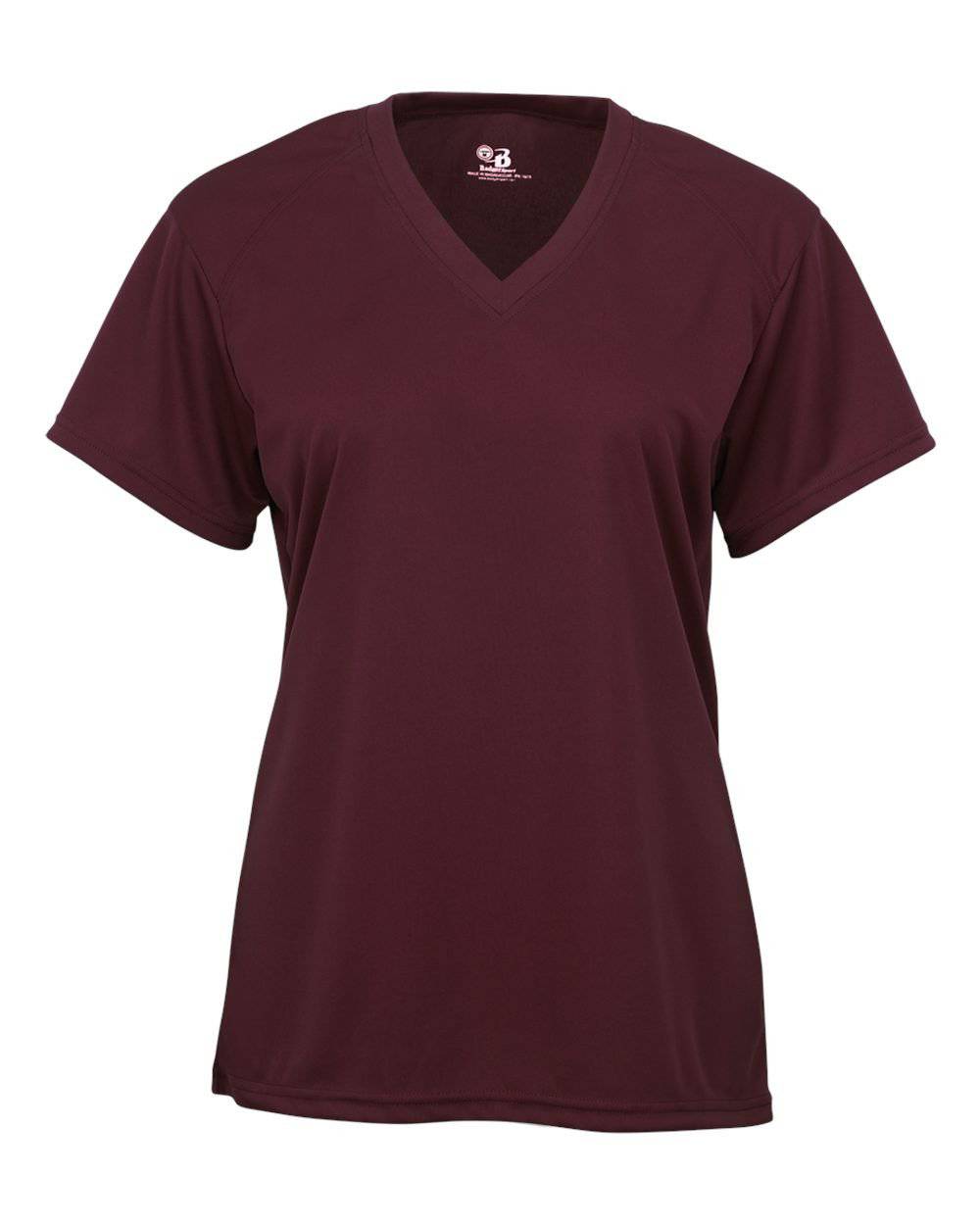 Badger Sport 2162 B-Core Youth V-Neck Tee - Maroon - HIT a Double - 1