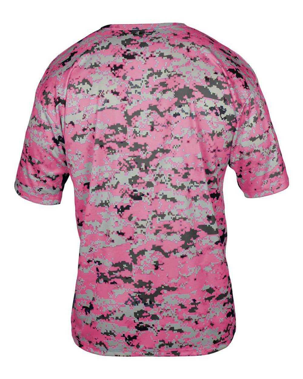 Badger Sport 2180 B-Core Youth Digital Tee - Pink Digital - HIT a Double - 4