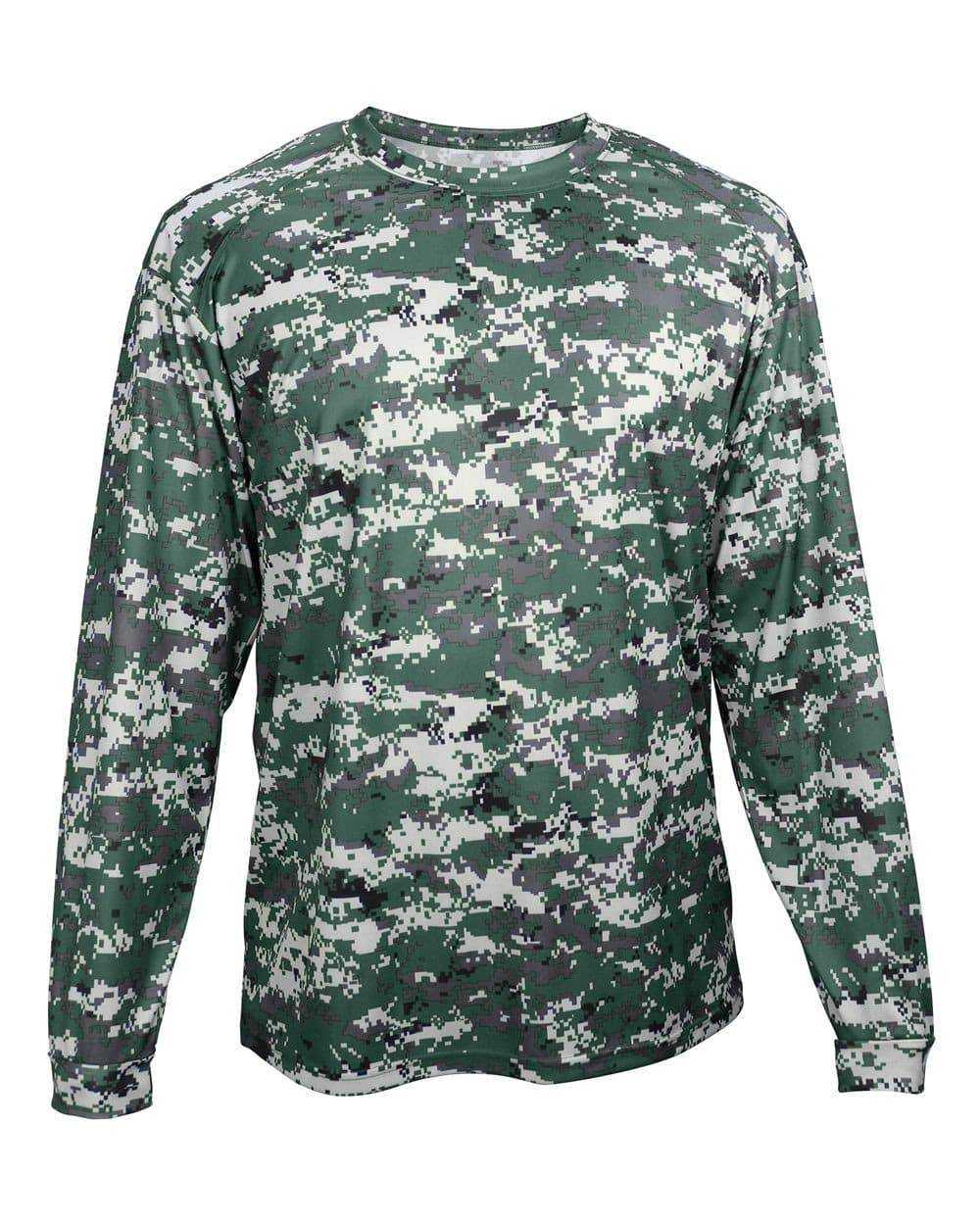 Badger Sport 2184 Digital Youth Long Sleeve Tee - Forest Camo - HIT a Double - 1