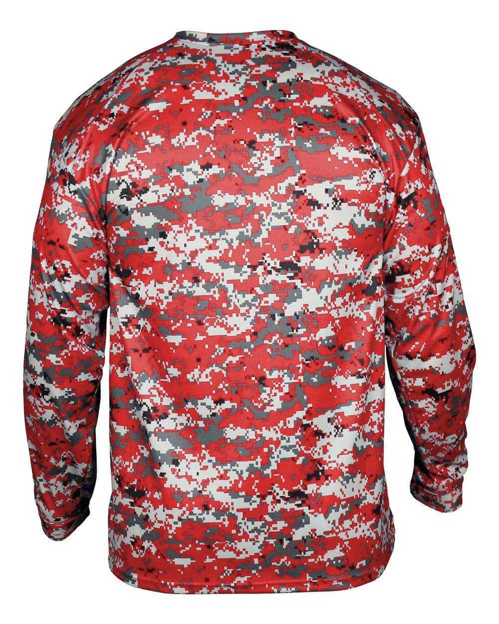 Badger Sport 2184 Digital Youth Long Sleeve Tee - Red Camo - HIT a Double - 3