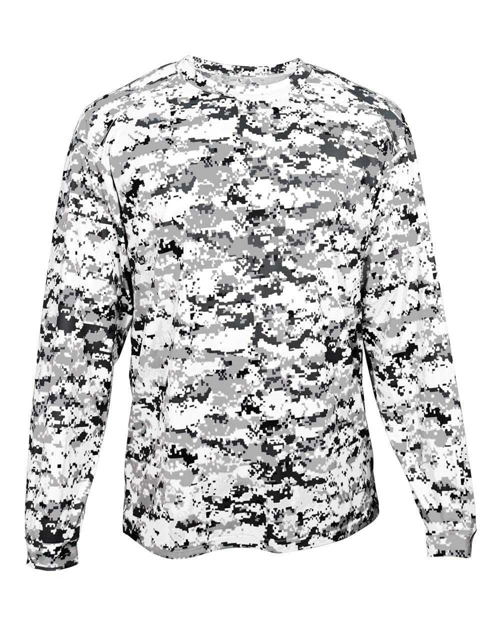 Badger Sport 2184 Digital Youth Long Sleeve Tee - White Camo - HIT a Double - 1