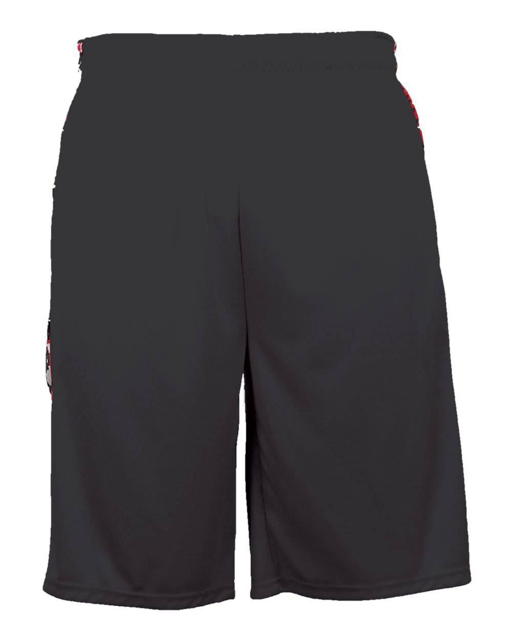 Badger Sport 2189 Digital Panel Youth Short - Black Red Camo - HIT a Double - 1