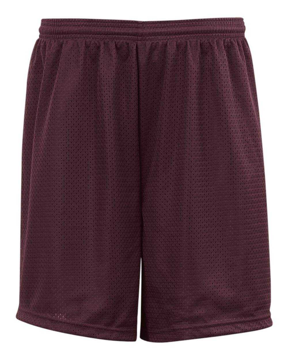 Badger Sport 2207 Youth Mesh/Tricot Short - Maroon - HIT a Double - 1