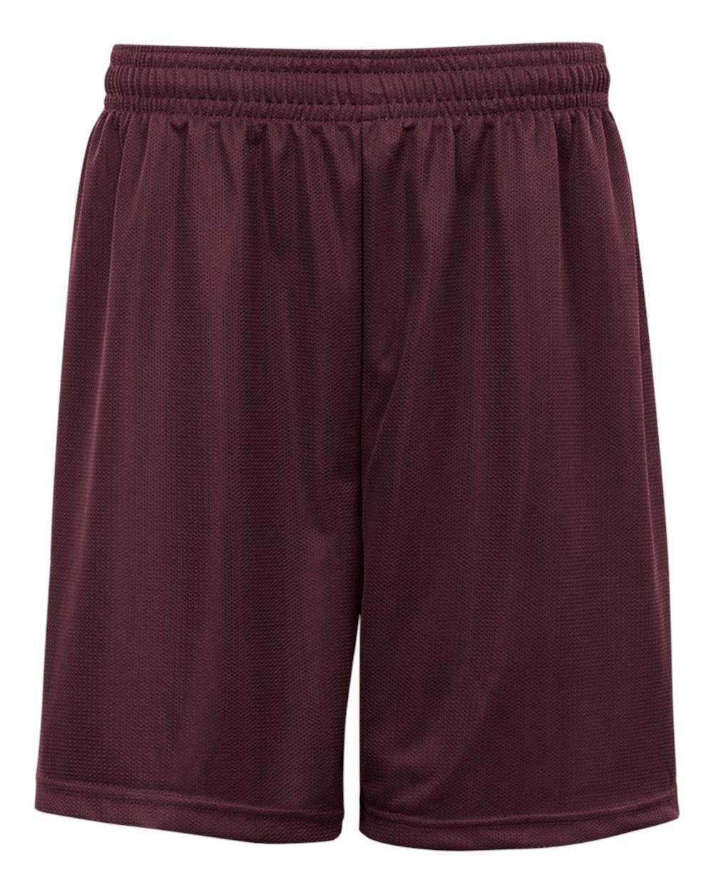 Badger Sport 2237 Youth. Mini Mesh Short - Maroon - HIT a Double - 1