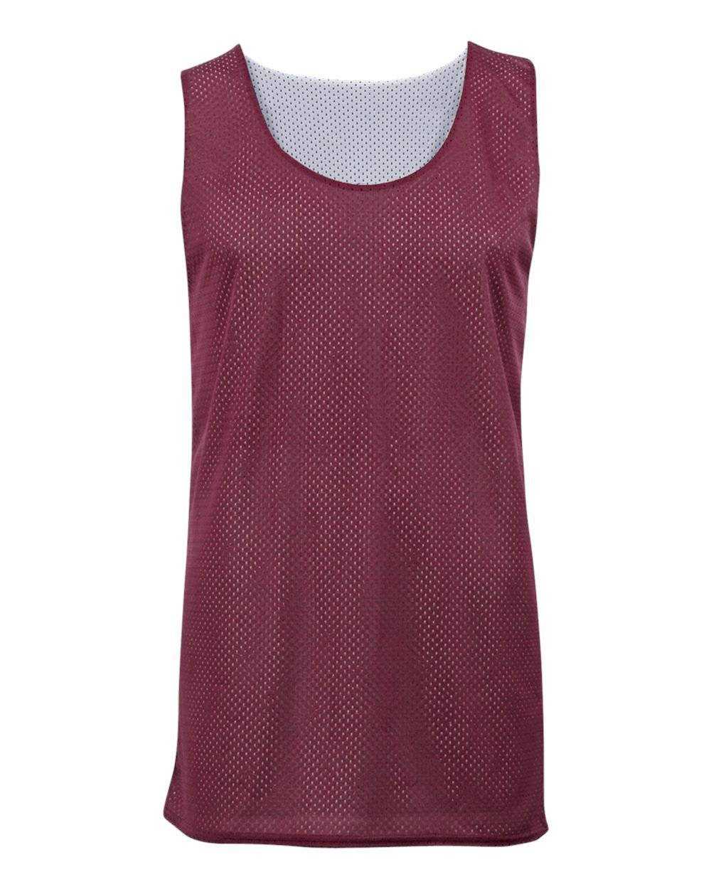 Badger Sport 2529 Youth Mesh Reversible Tank - Cardinal White - HIT a Double - 1
