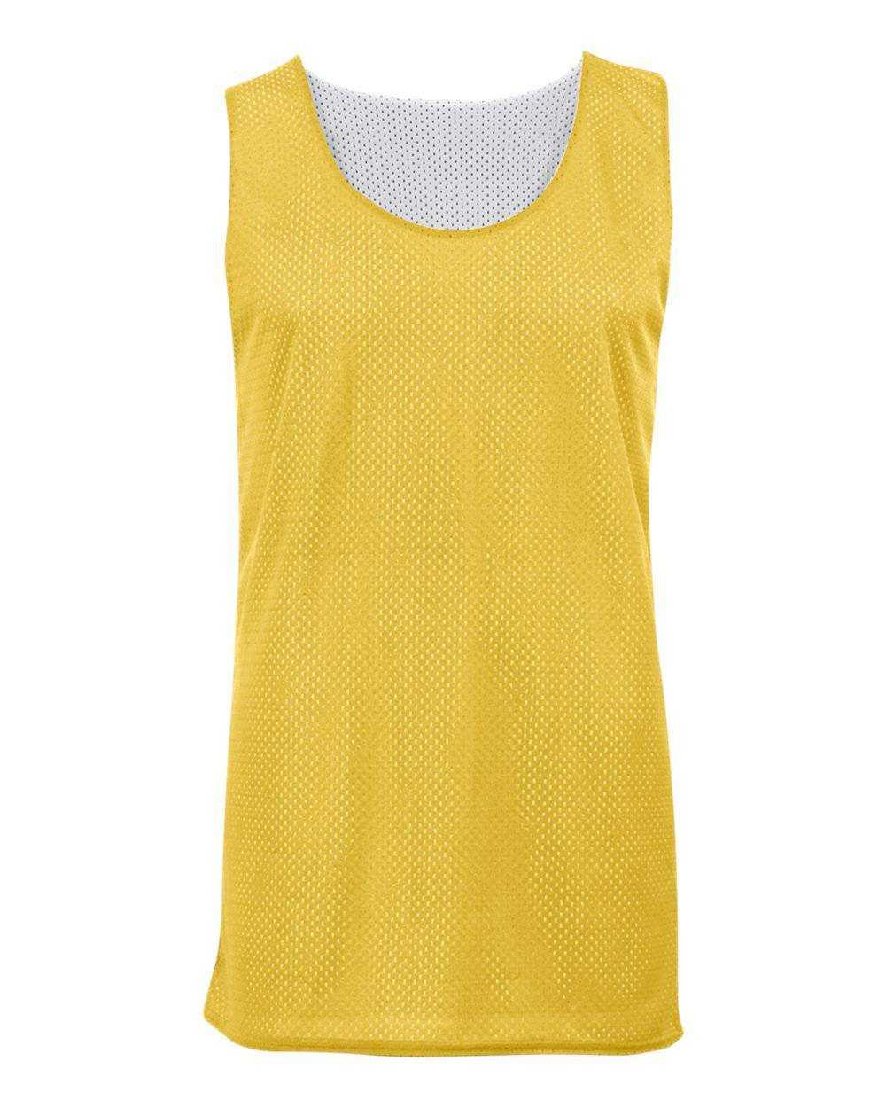 Badger Sport 2529 Youth Mesh Reversible Tank - Gold White - HIT a Double - 1