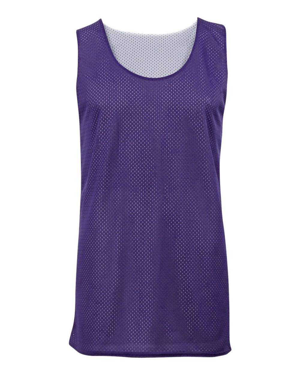 Badger Sport 2529 Youth Mesh Reversible Tank - Purple White - HIT a Double - 1