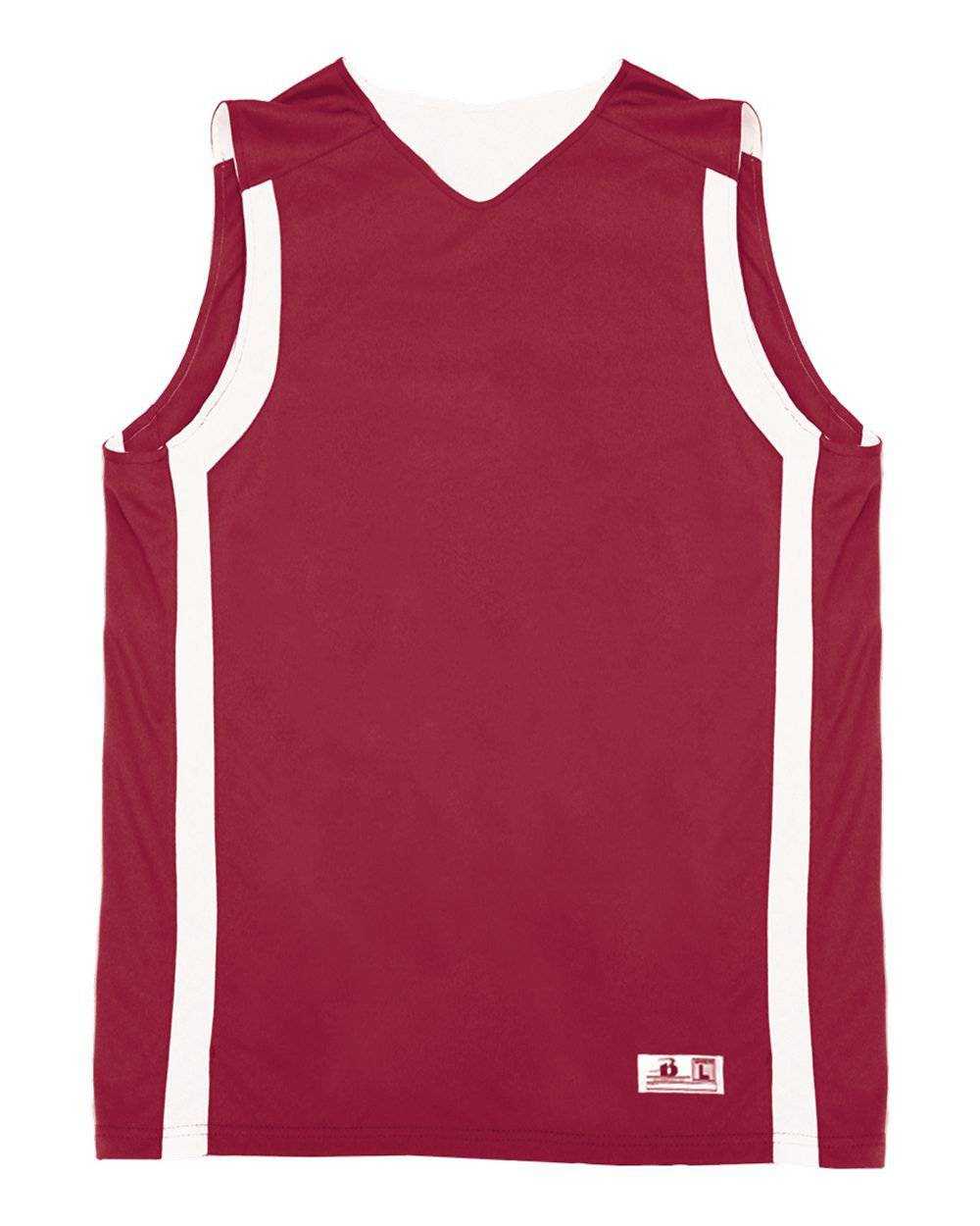 Badger Sport 2551 B-Slam Youth Reversible Tank - Cardinal White - HIT a Double - 1