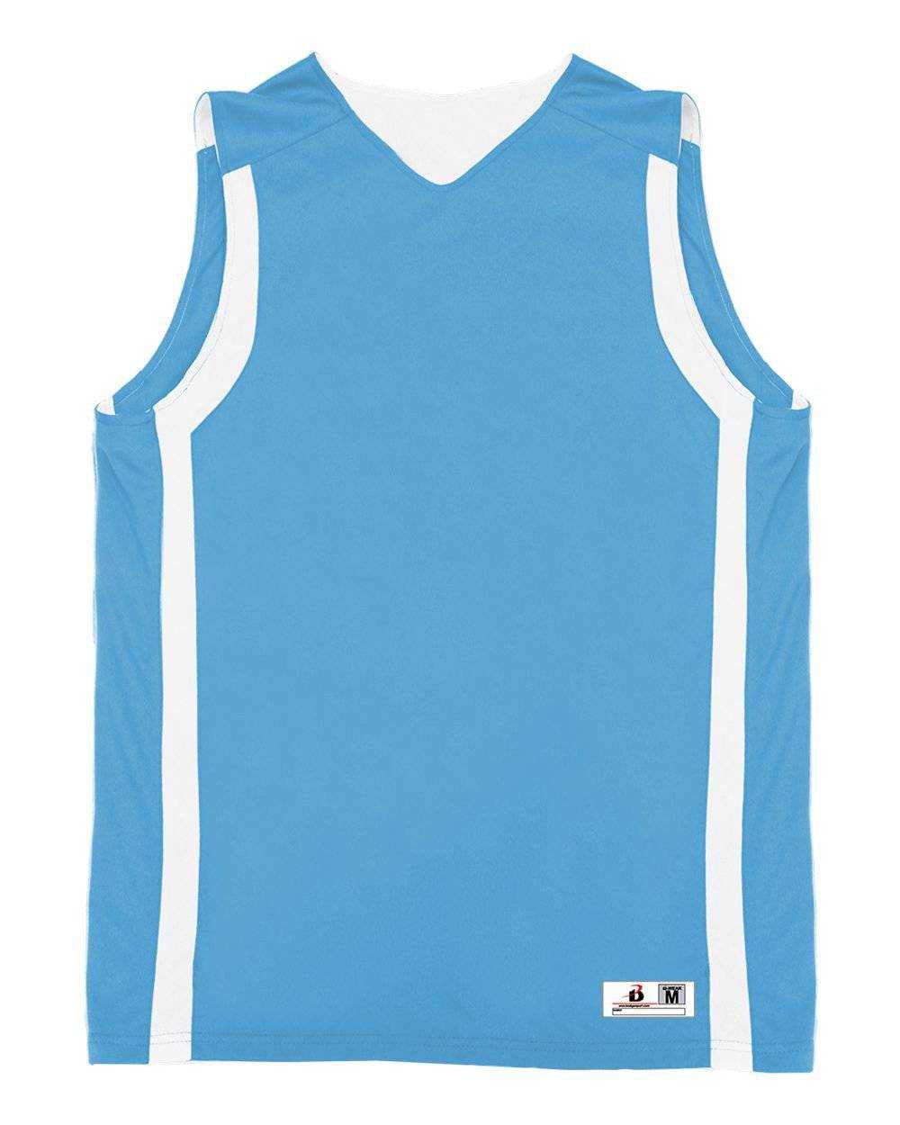 Badger Sport 2551 B-Slam Youth Reversible Tank - Columbia Blue White - HIT a Double - 1