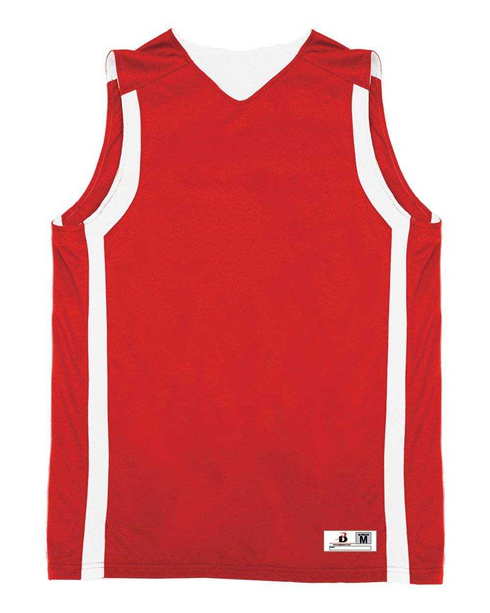 Badger Sport 2551 B-Slam Youth Reversible Tank - Red White - HIT a Double - 1