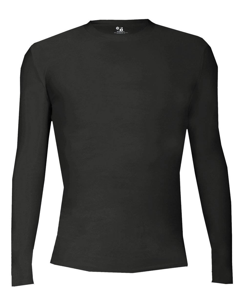 Badger Sport 2605 Pro-compression Long Sleeve Youth Crew - Black - HIT a Double - 1