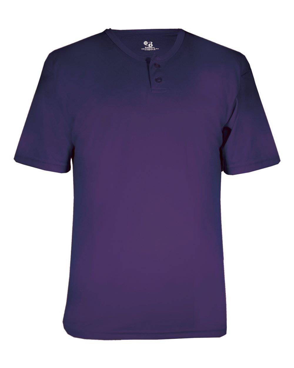 Badger Sport 2930 Youth B-Core Placket - Purple - HIT a Double - 1
