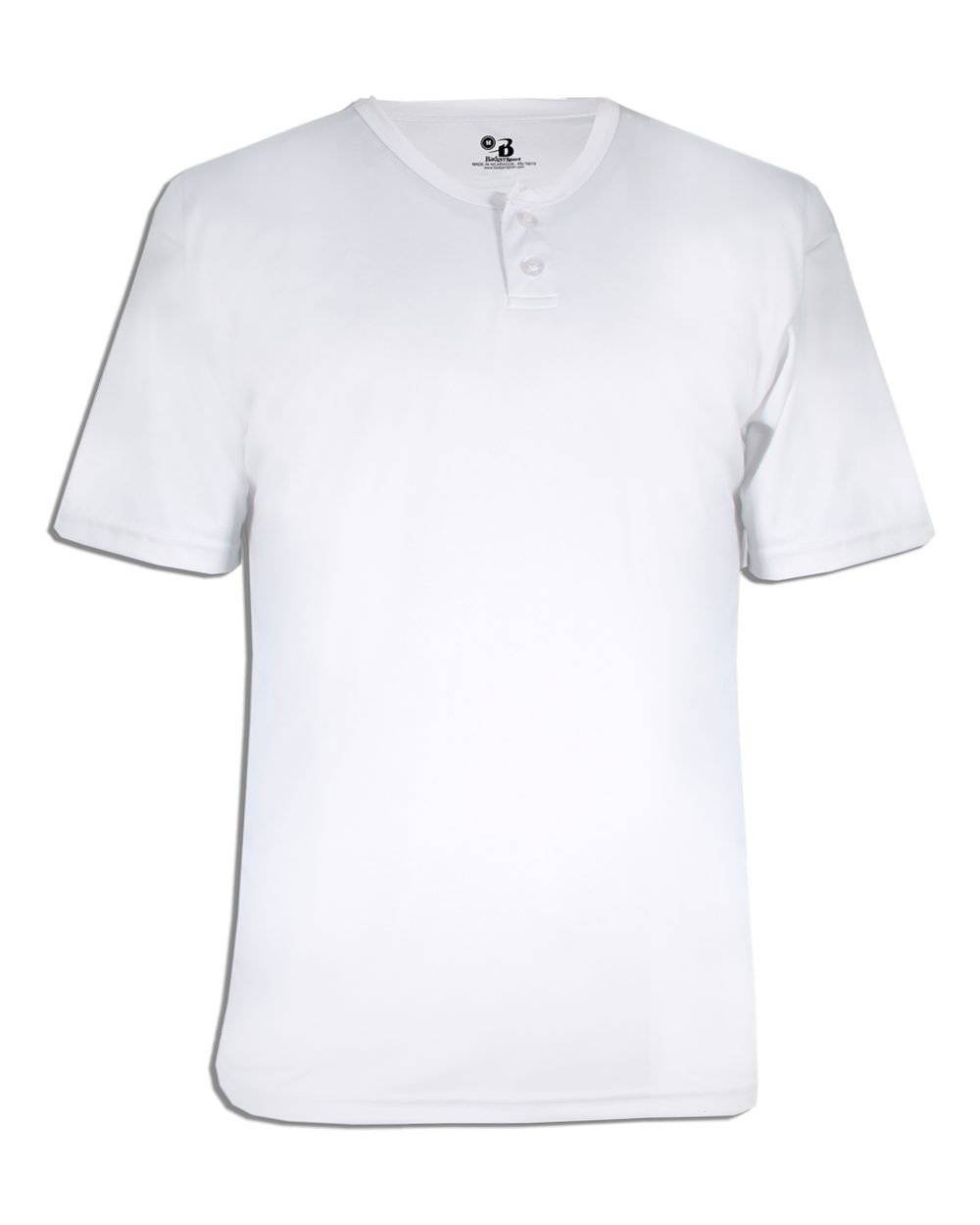 Badger Sport 2930 Youth B-Core Placket - White - HIT a Double - 1