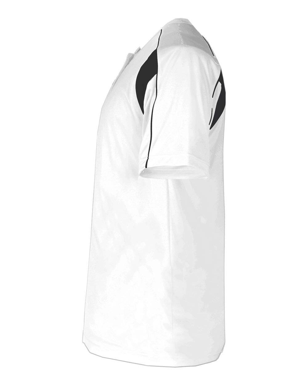 Badger Sport 2937 Youth Pro Placket - White Black - HIT a Double - 2