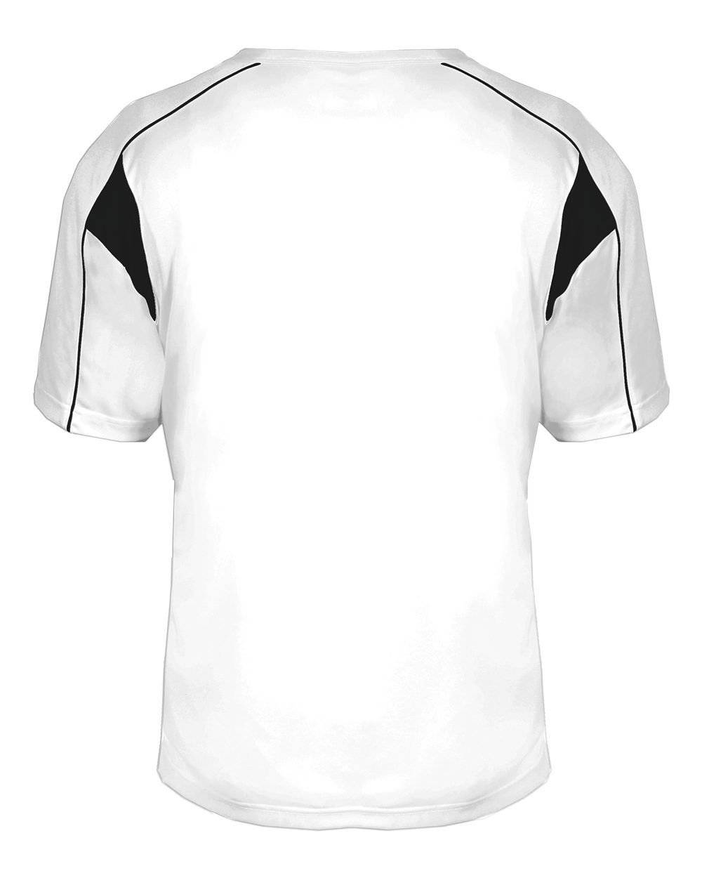 Badger Sport 2937 Youth Pro Placket - White Black - HIT a Double - 3