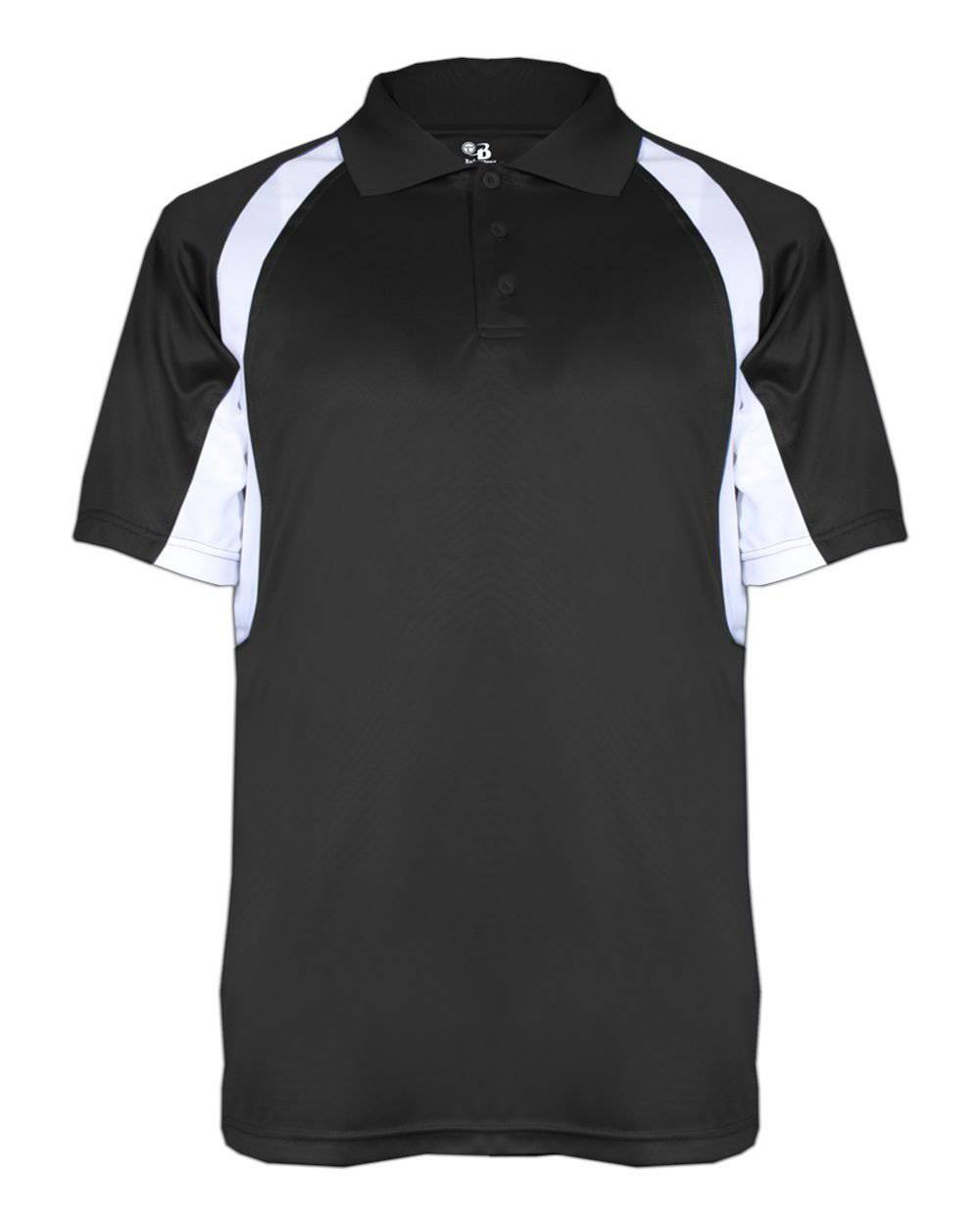 Badger Sport 3344 Hook Polo - Black White - HIT a Double - 1