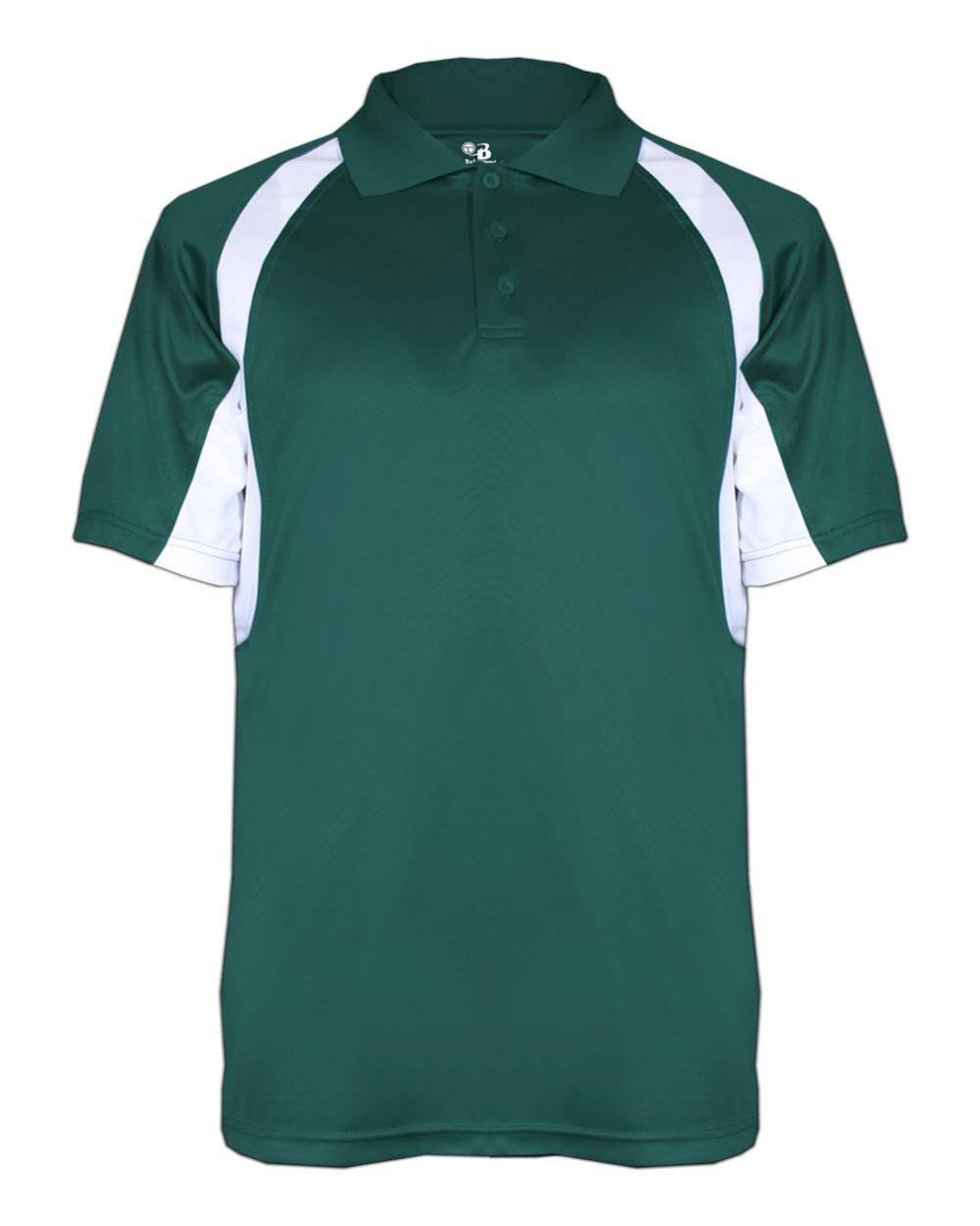 Badger Sport 3344 Hook Polo - Forest White - HIT a Double - 1
