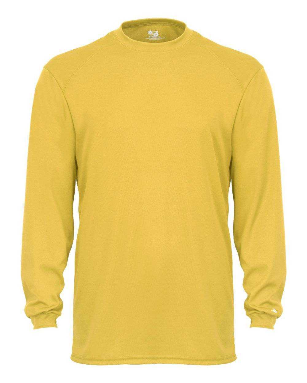 Badger Sport 4104 B-Core Long Sleeve Tee - Gold - HIT a Double - 1