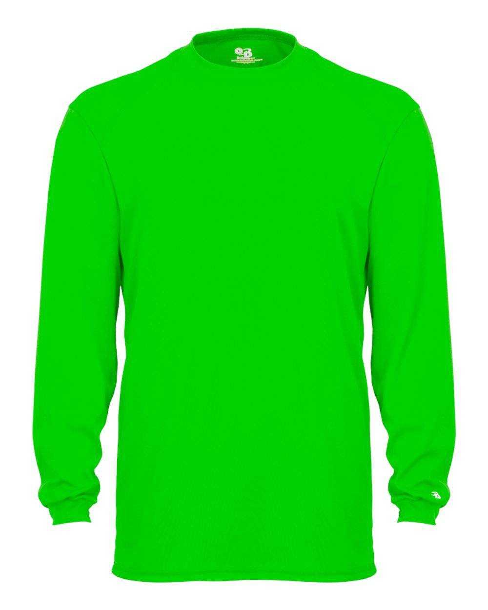 Badger Sport 4104 B-Core Long Sleeve Tee - Lime - HIT a Double - 1