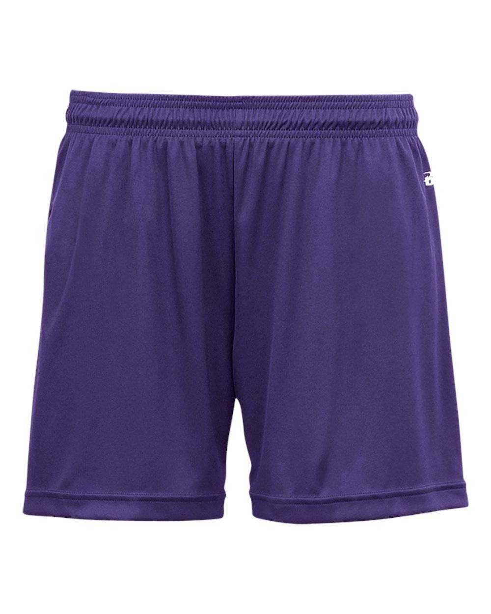 Badger Sport 4116 Ladies B-Core Short - Purple - HIT a Double - 1