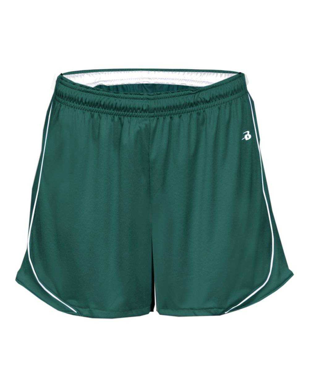 Badger Sport 4118 Pacer Ladies Short - Forest White - HIT a Double - 1