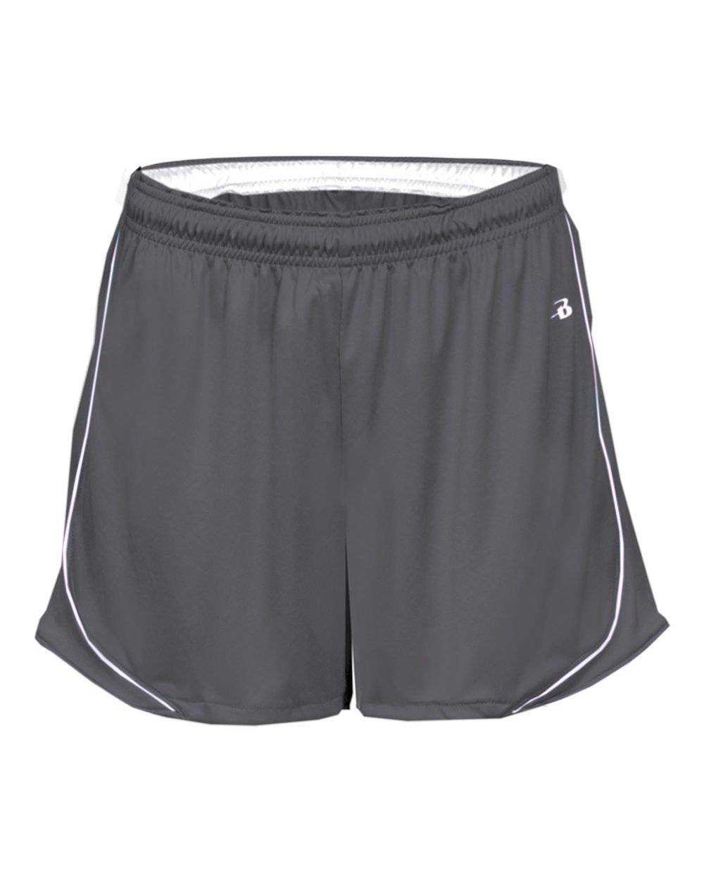 Badger Sport 4118 Pacer Ladies Short - Graphite White - HIT a Double - 1