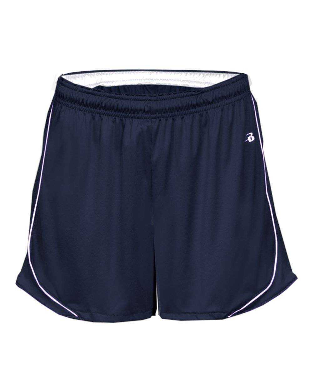 Badger Sport 4118 Pacer Ladies Short - Navy White - HIT a Double - 1