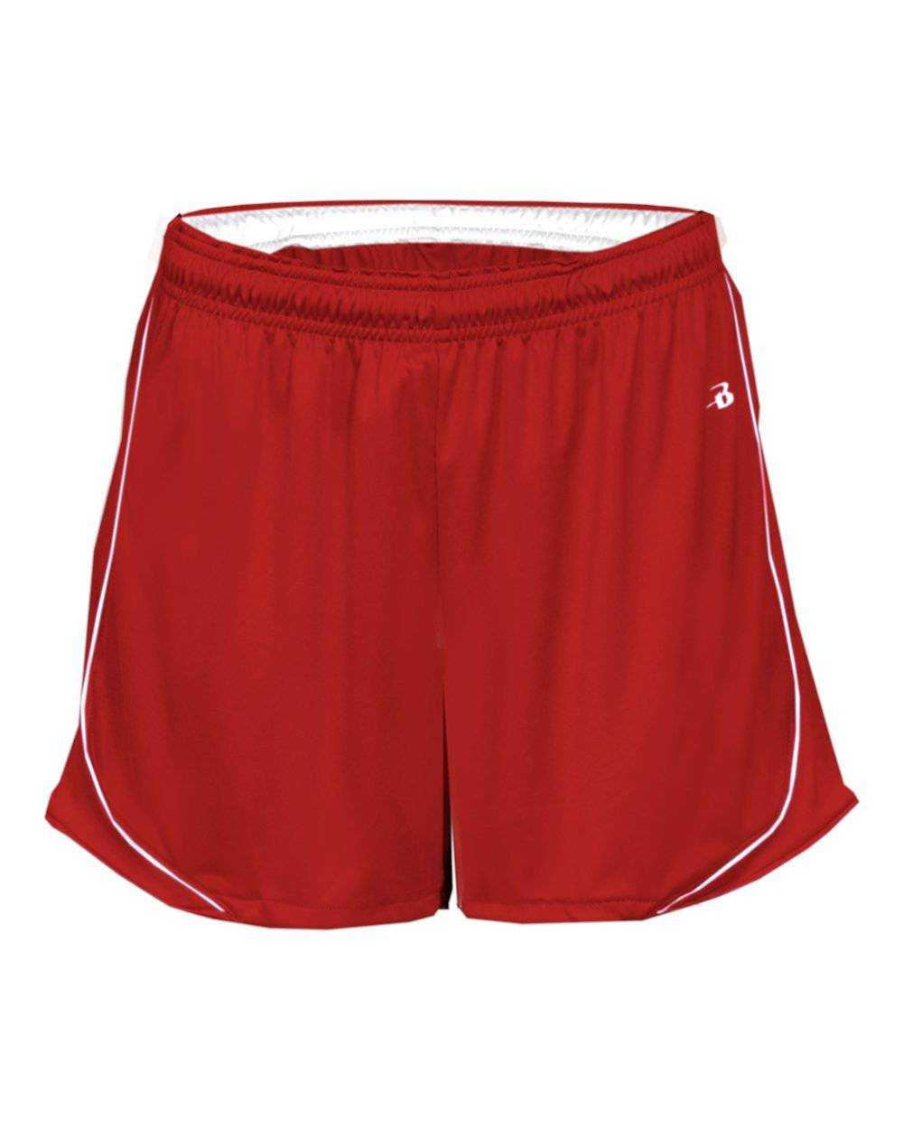 Badger Sport 4118 Pacer Ladies Short - Red White - HIT a Double - 1