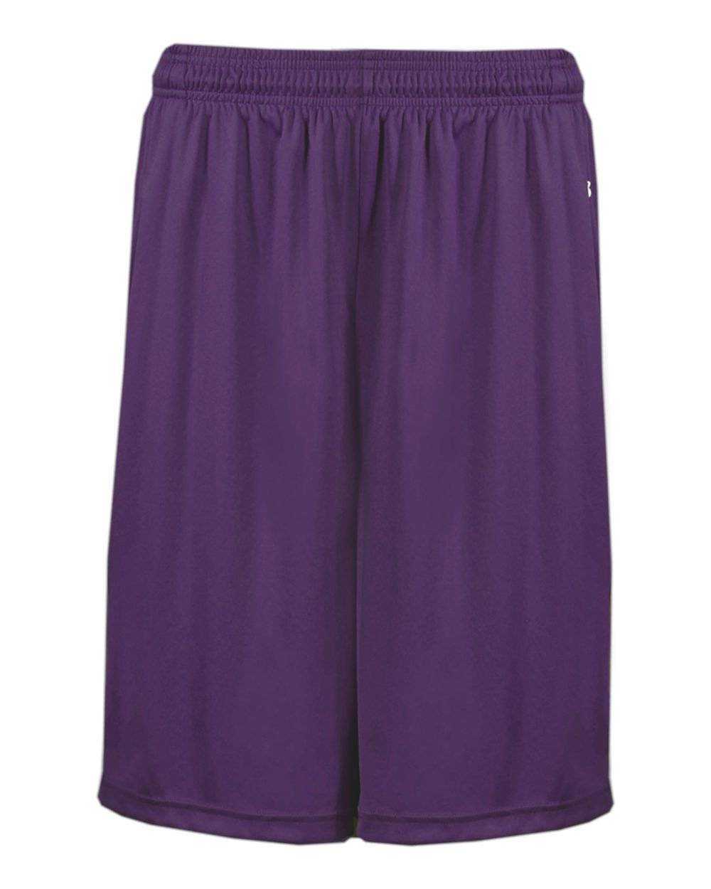 Badger Sport 4119 B-Core Pocketed 10&quot; Short - Purple - HIT a Double - 1