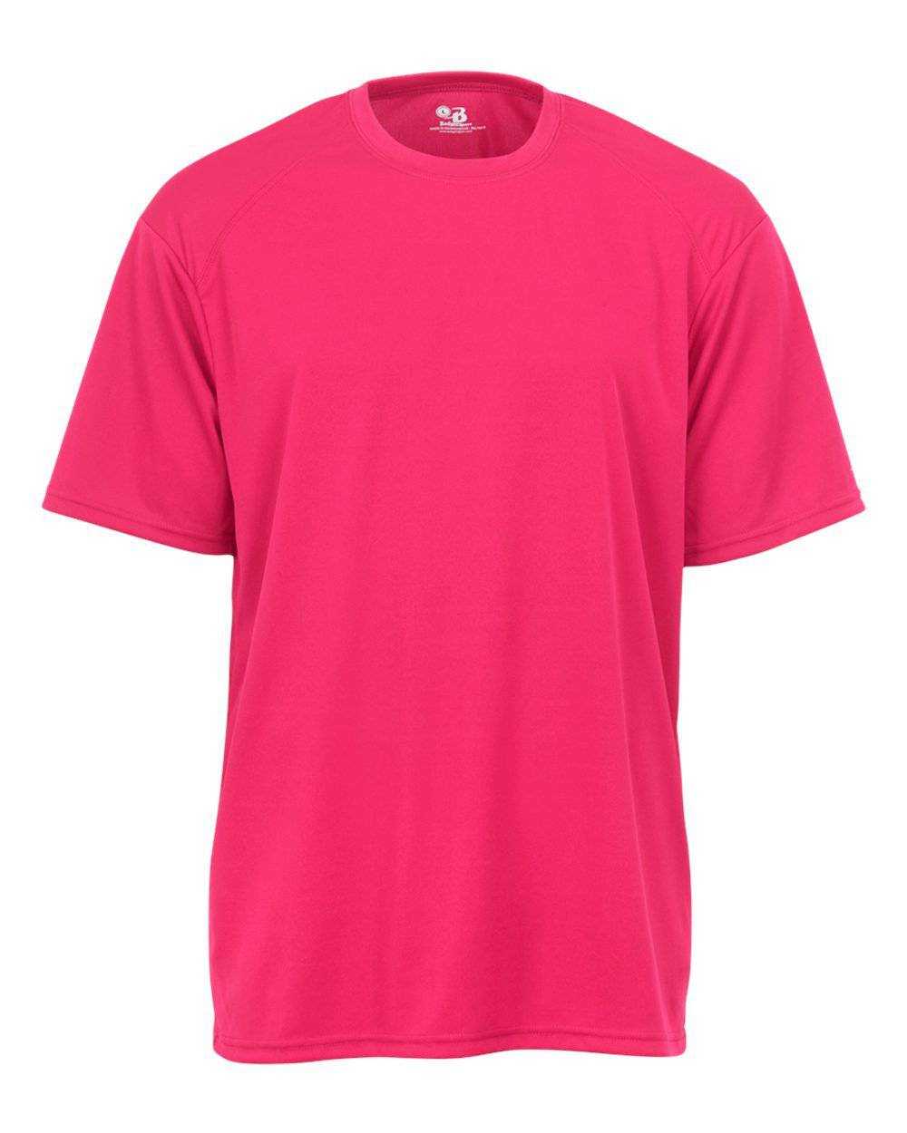 Badger Sport 4120 Adult B-Core Tee - Hot Pink - HIT a Double - 1