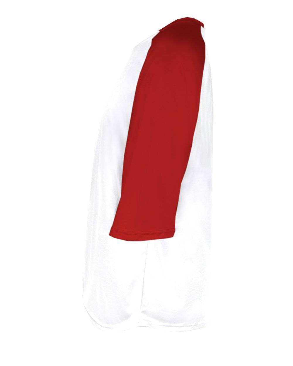 Badger Sport 4133 B-Baseball Adult Undershirt - White Red - HIT a Double - 2