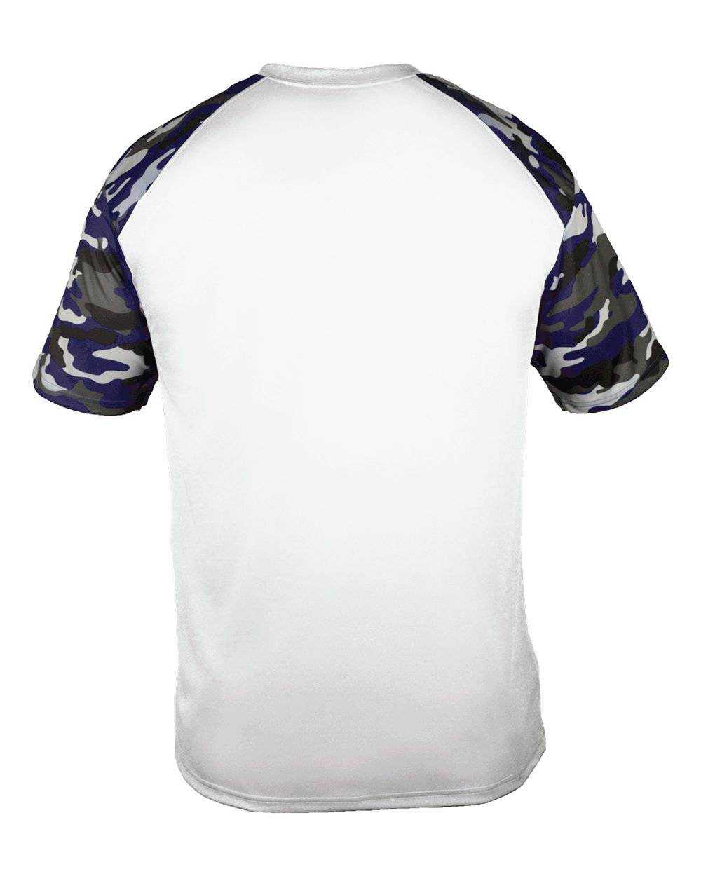 Badger Sport 4141 Camo Sport Adult Tee - White Navy Camo - HIT a Double - 3