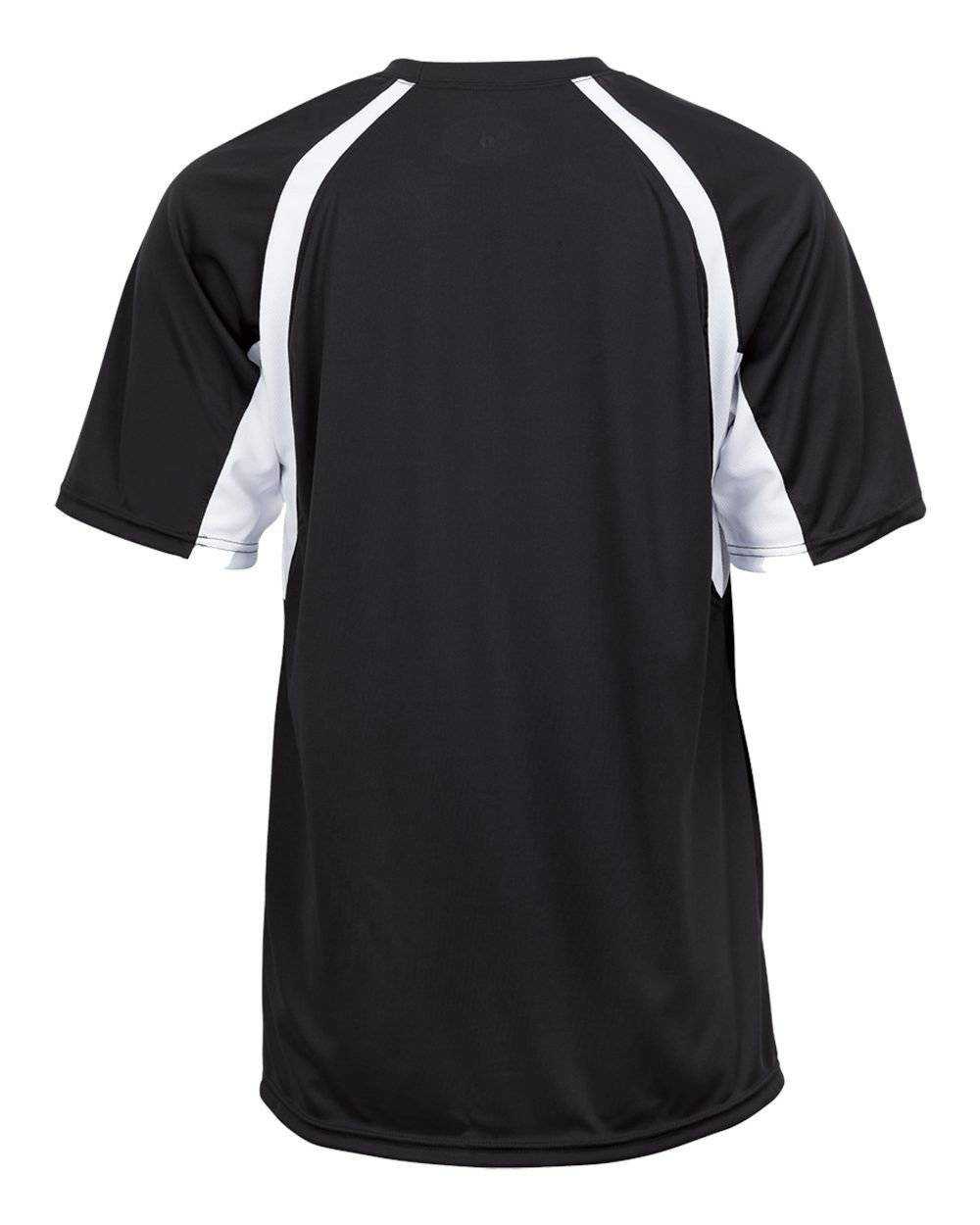 Badger Sport 4144 Adult Hook Tee - Black White - HIT a Double - 3