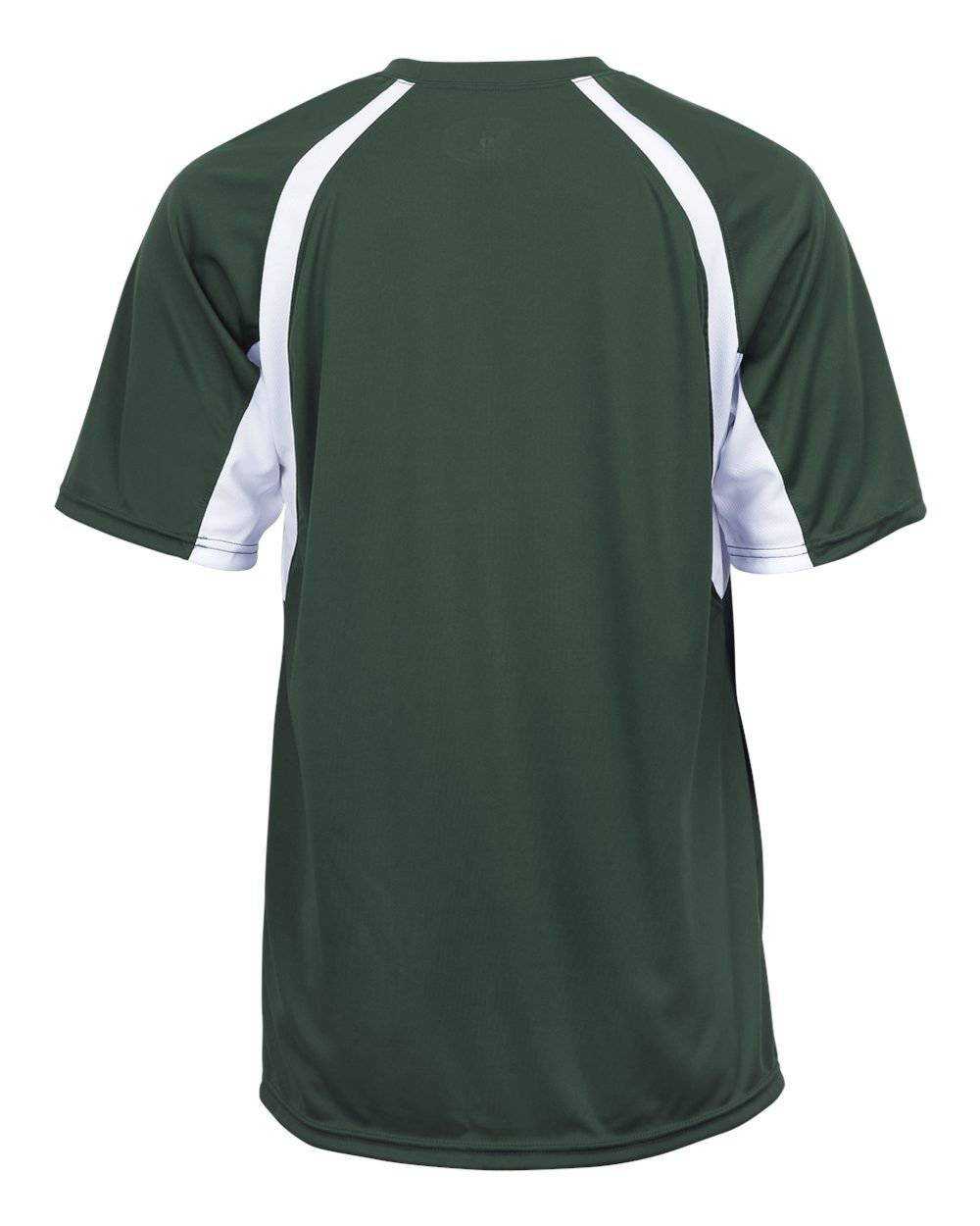 Badger Sport 4144 Adult Hook Tee - Forest White - HIT a Double - 3