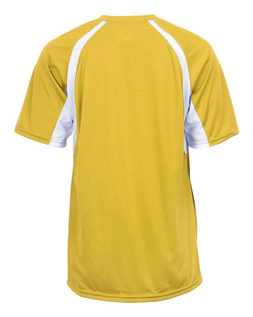 Badger Sport 4144 Adult Hook Tee - Gold White - HIT a Double - 3