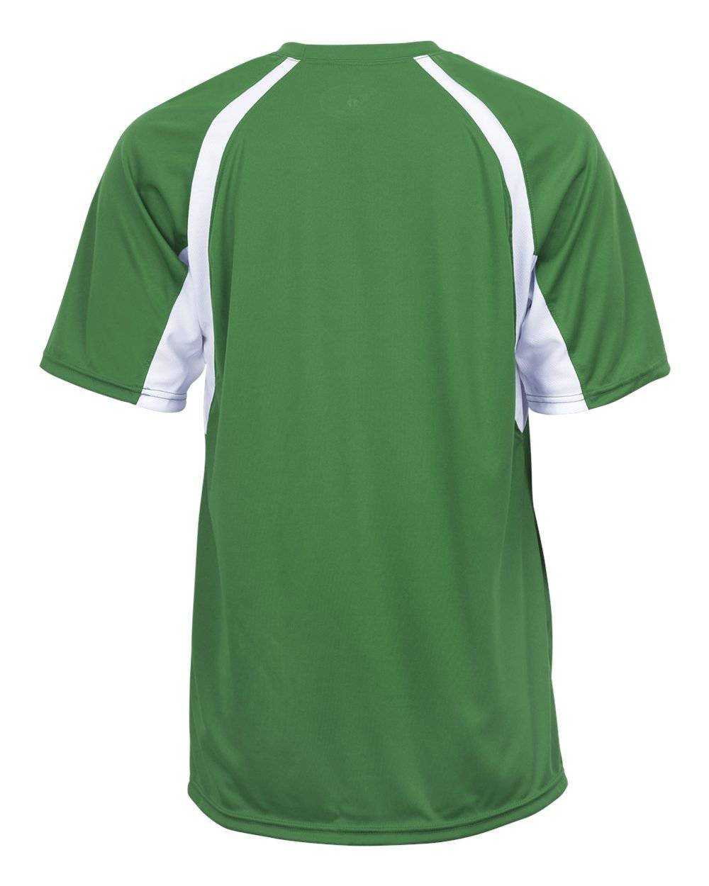 Badger Sport 4144 Adult Hook Tee - Kelly White - HIT a Double - 3