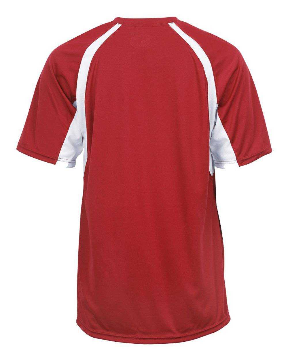 Badger Sport 4144 Adult Hook Tee - Red White - HIT a Double - 3