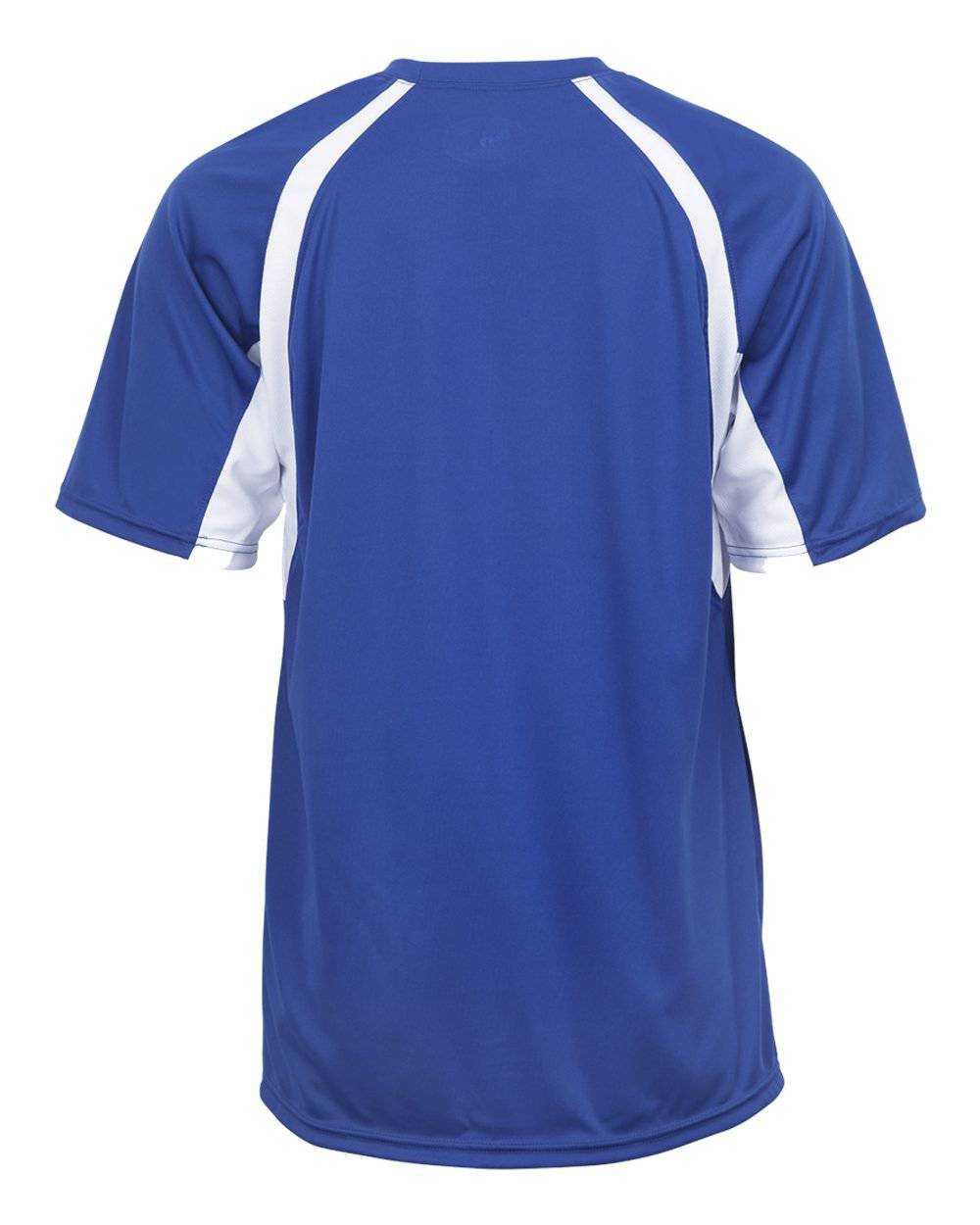 Badger Sport 4144 Adult Hook Tee - Royal White - HIT a Double - 3