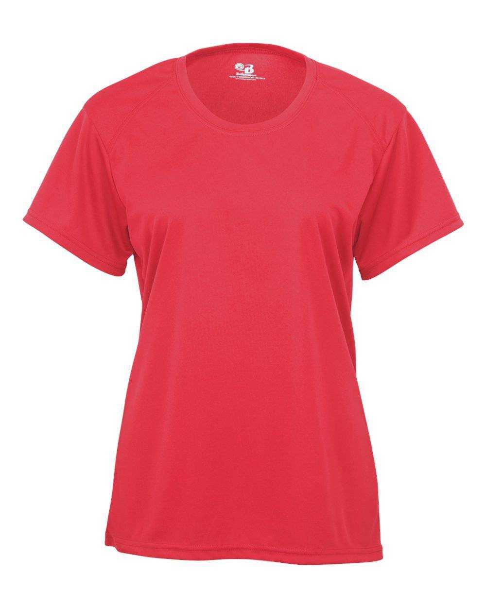 Badger Sport 4160 Ladies B-Core Tee - Hot Coral - HIT a Double - 1