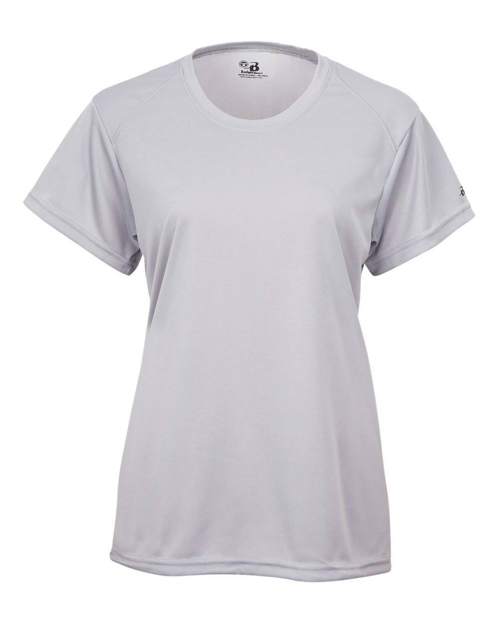 Badger Sport 4160 Ladies B-Core Tee - Silver - HIT a Double - 1